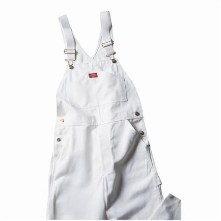 Dickies 40" x 32" White Painter's Bibs Cotton Overall 8953-40X32